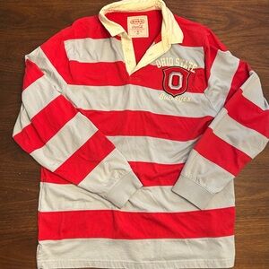 Vintage Ohio State - Coca Cola Red and Gray Rugby Polo